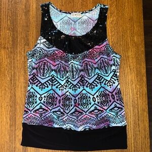 Free Kisses M Tank Top Sequin Round Neck